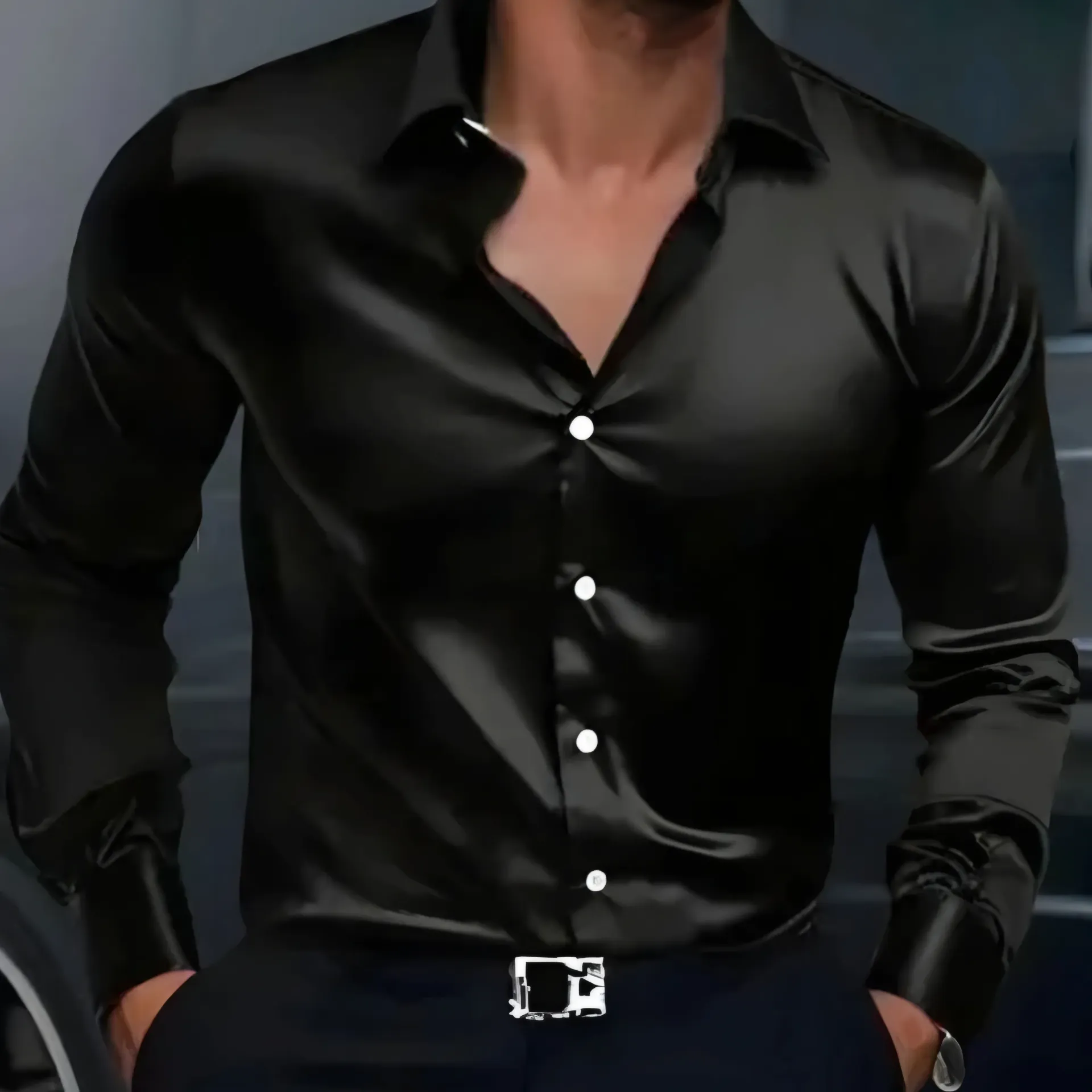 Mens Solid Black plain shirt