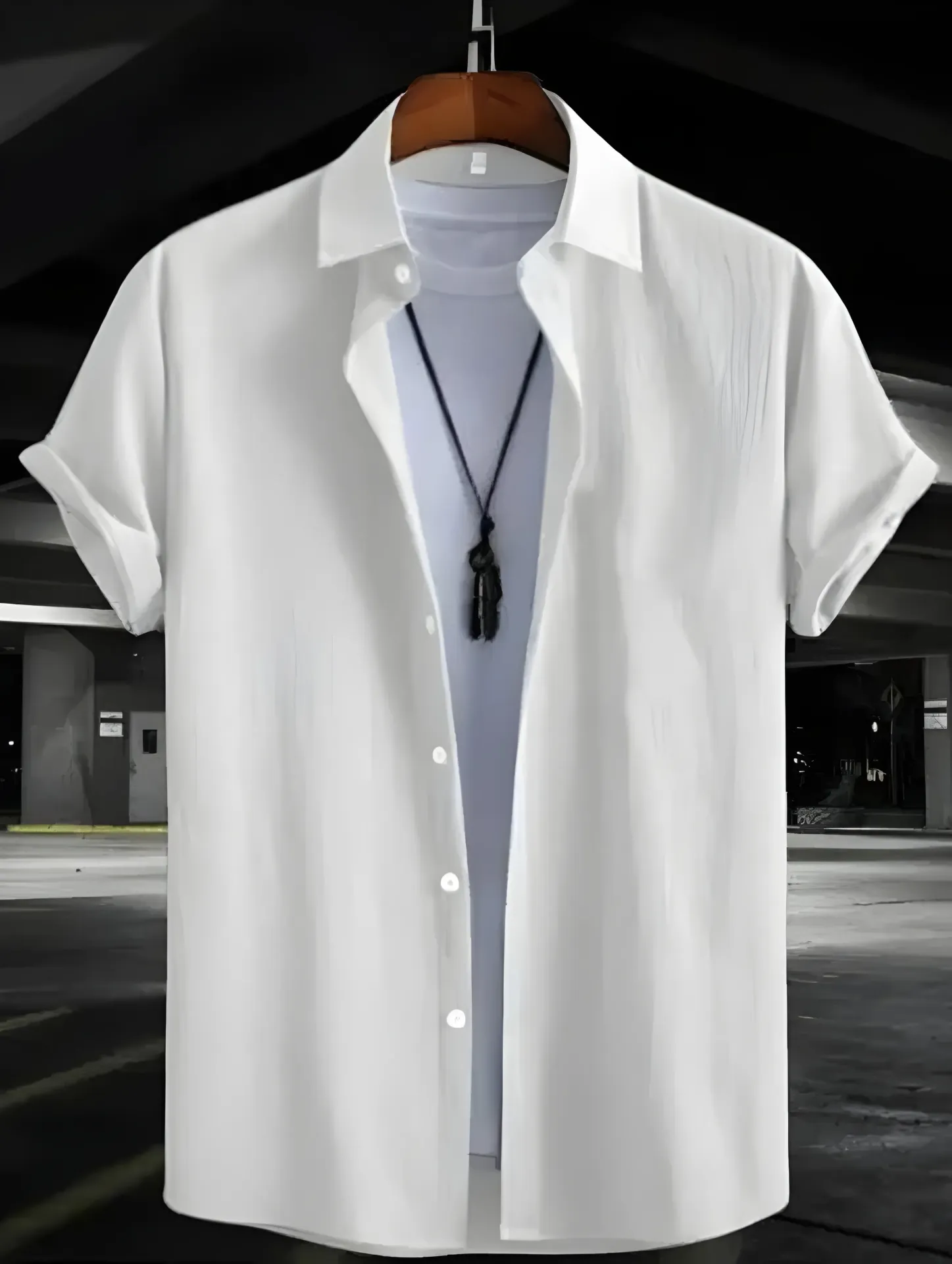 White popcorn shirt for men